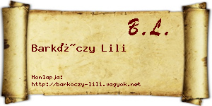 Barkóczy Lili névjegykártya
